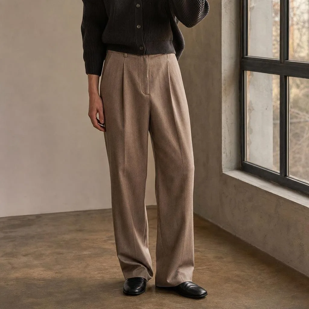 High-Waist Pleated Trouser